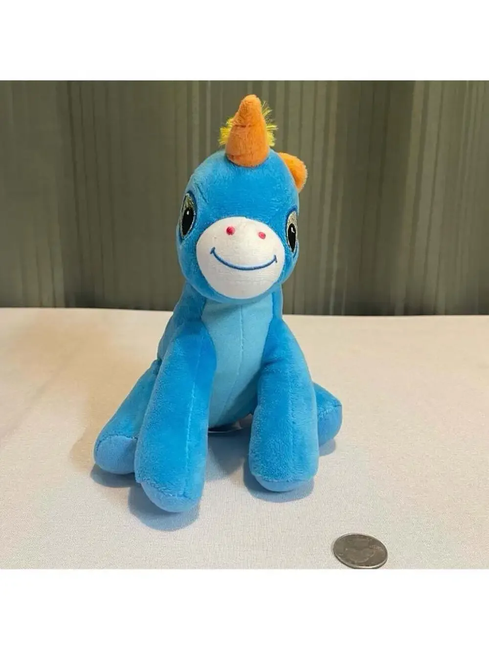 Blue Unicorn Plush with Big Glittery Eyes